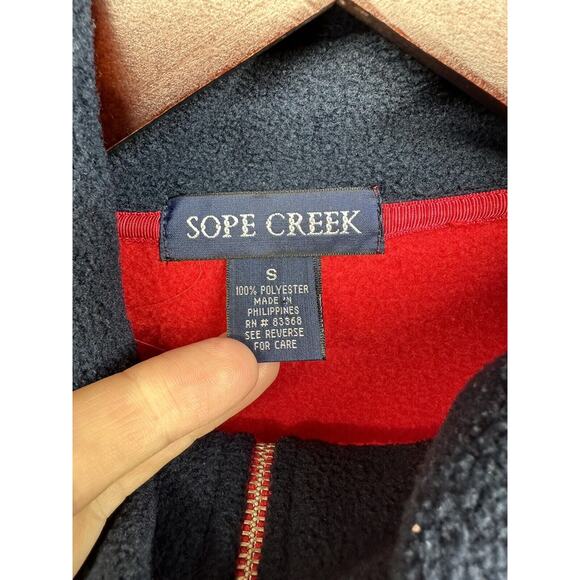 Vintage Sope Creek Pullover Sweater La Costa Resort Fleece Small Half Zip Red - Picture 14 of 14